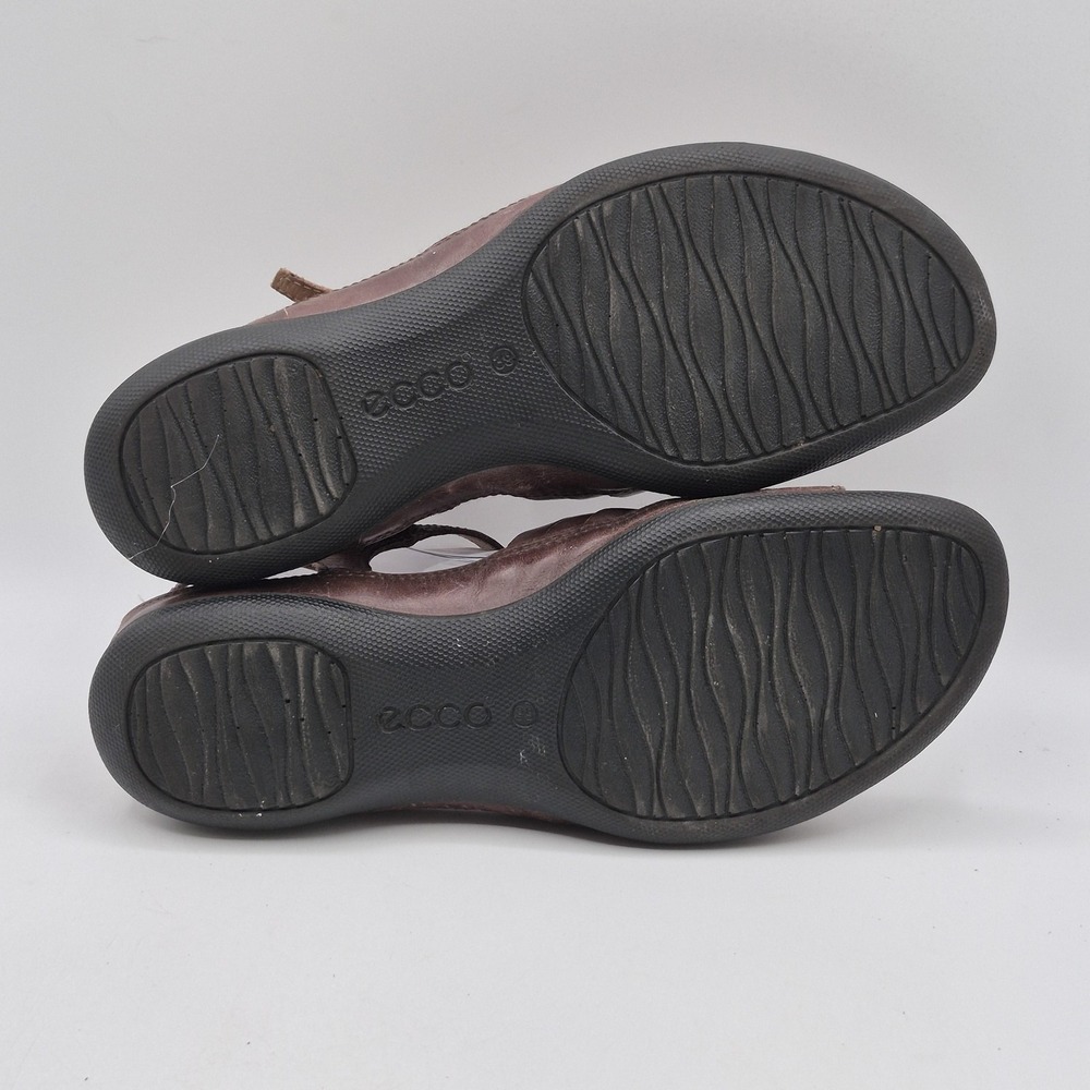 ECCO Sandals Womens Size 8 EU 39 Brown Nubuck Gladiator Strappy Buckle Comfort - Picture 6 of 13